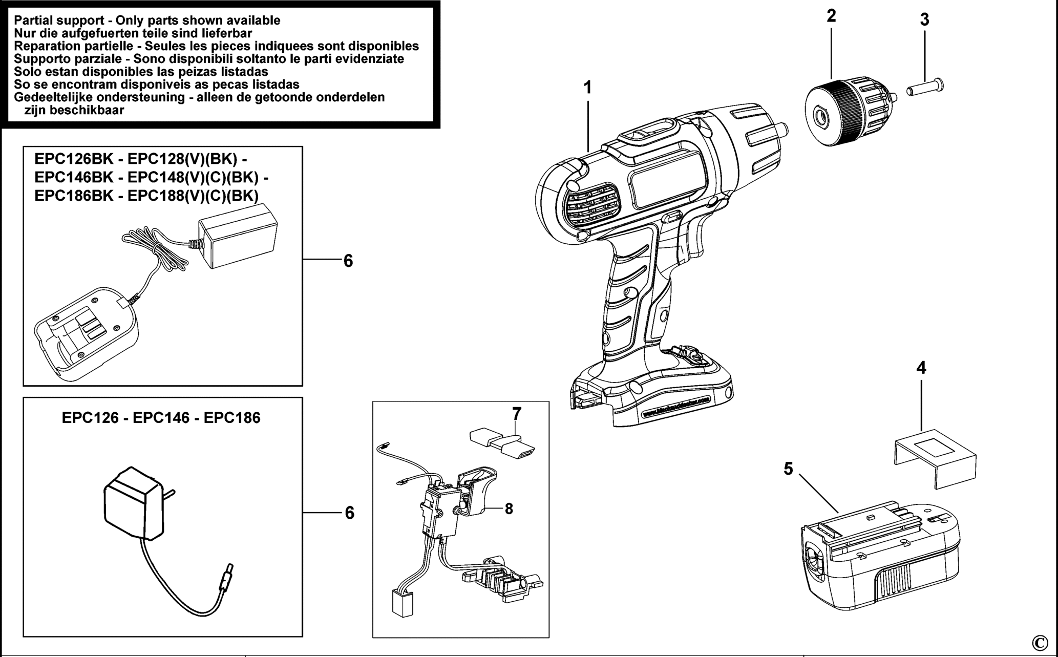 Black&Decker EPC188-QW TYPE H1 AKKU-BOHRMASCHINE XX96