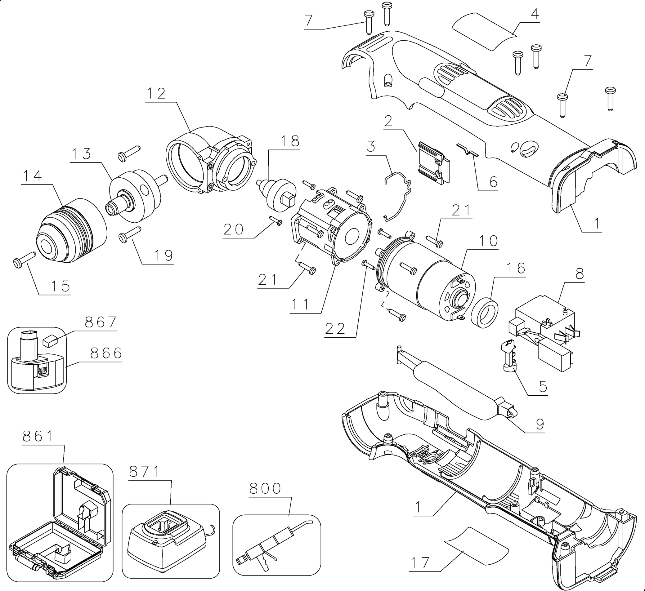 DeWalt DW965-XJ TYPE 1 RIGHT ANGLE DRILL