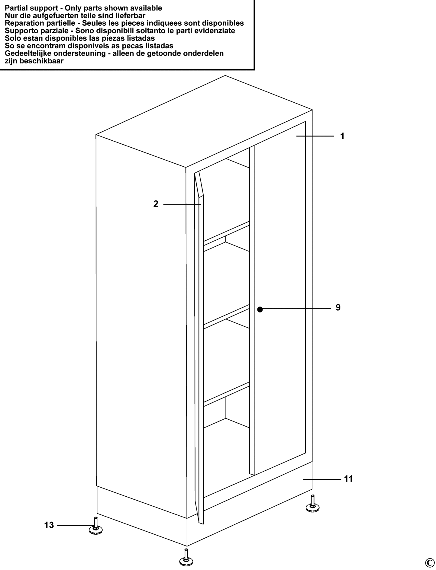 Facom JLS2-A1000PPBS-XJ TYPE 1 SHELVING CABINET
