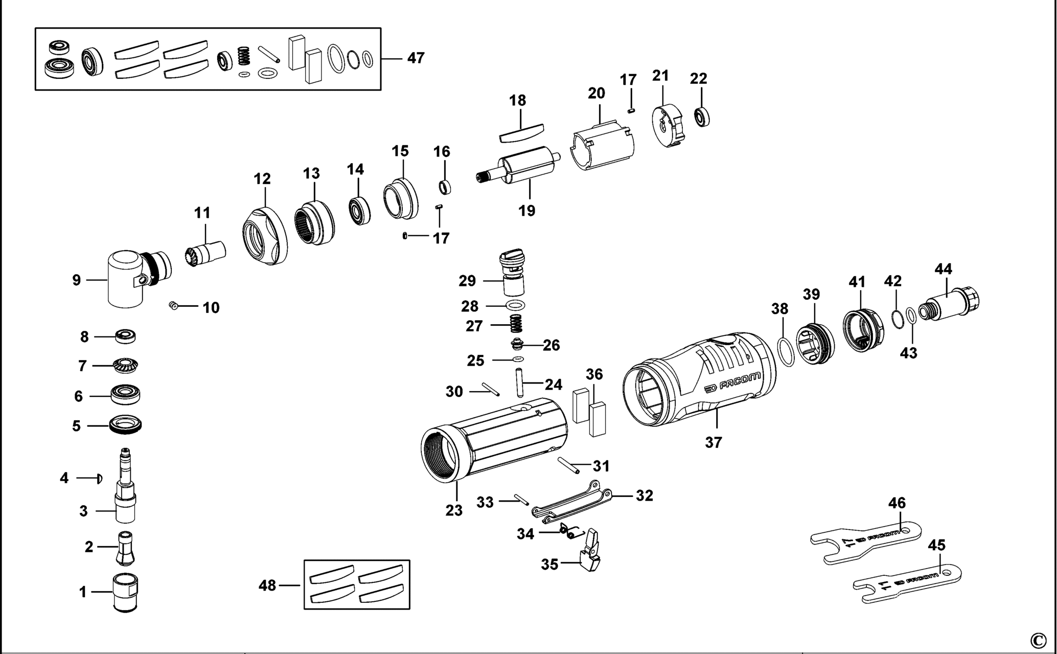 Facom V.DGA505F-XJ TYPE 1 FORMSCHLEIFER