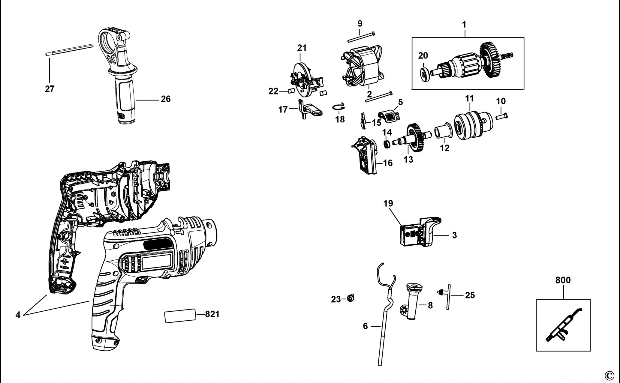 Black&Decker KR704REK-XJ TYPE 1 BOHRHAMMER XX96