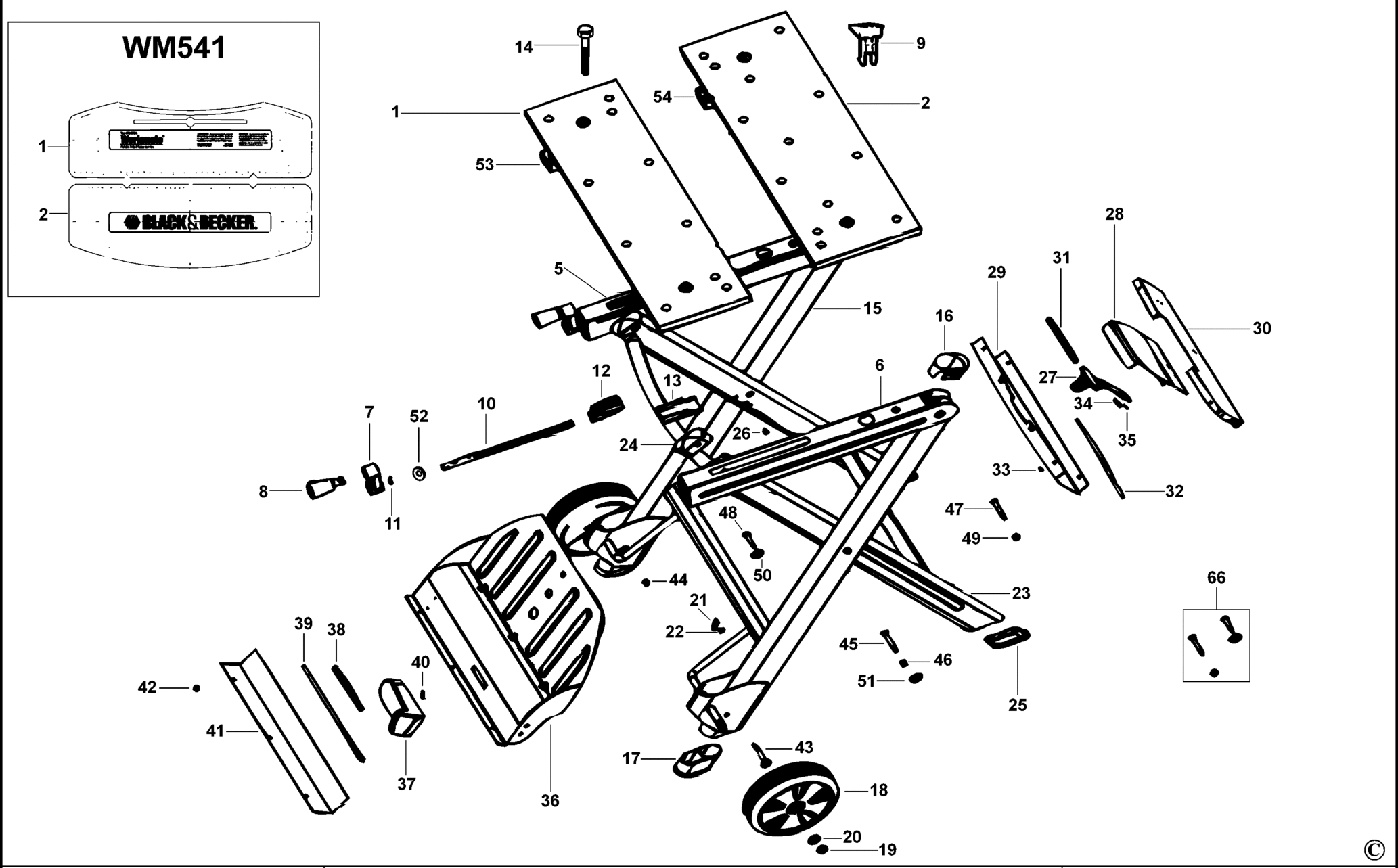 Black&Decker WM540-XJ TYPE 1 WORKMATE XX96
