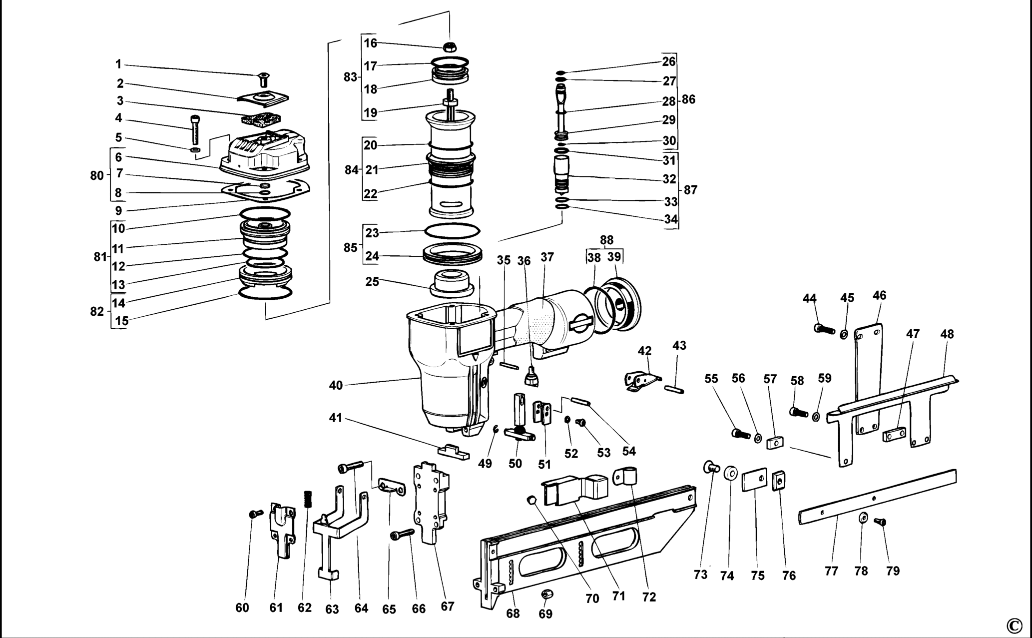 M50PINS50-XJ TYPE REV A DRUCKLUFTKLAMMER AGRAFEU