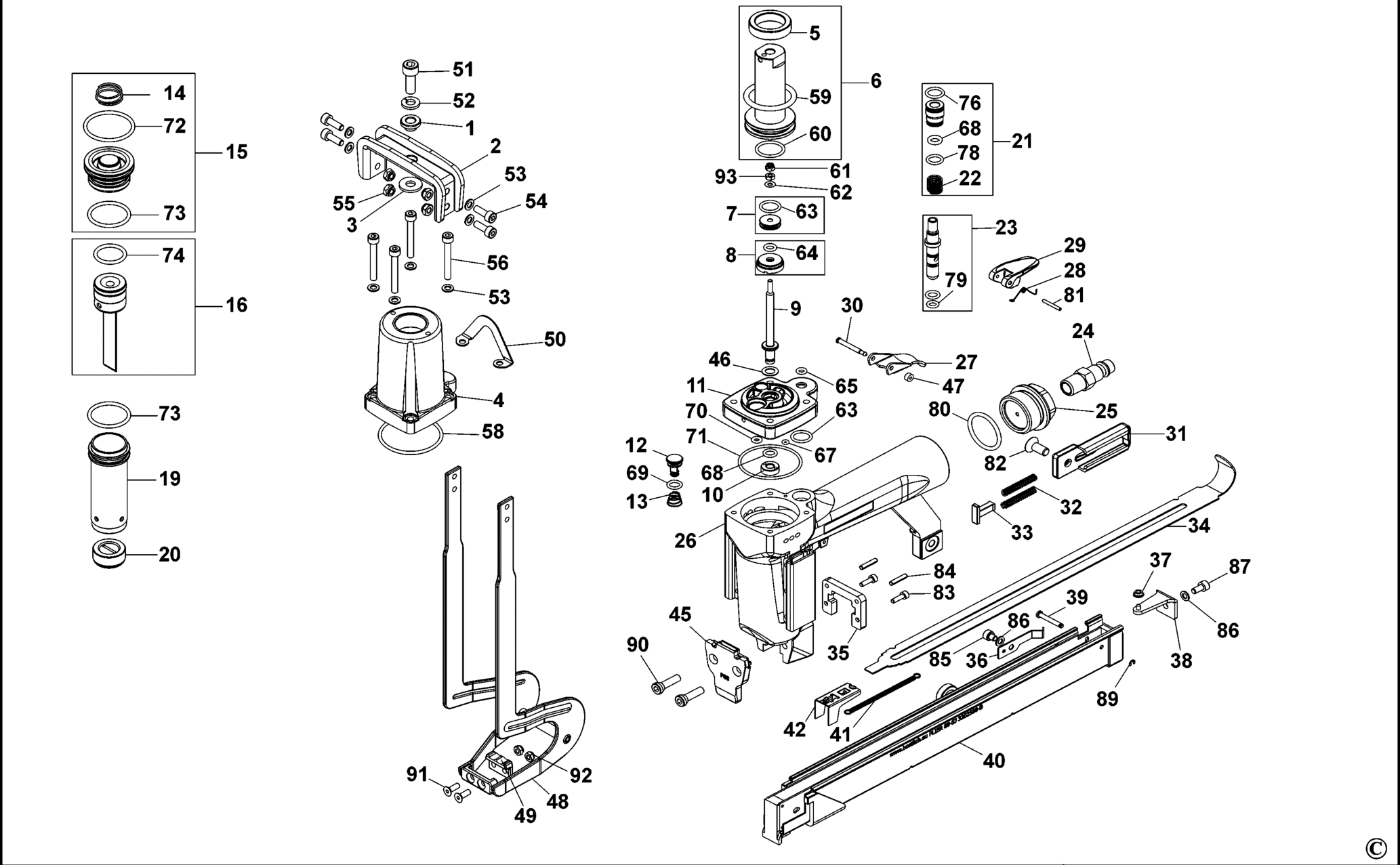 P110SJ-E-XJ TYPE REV C DRUCKLUFTKLAMMER AGRAFEUSE