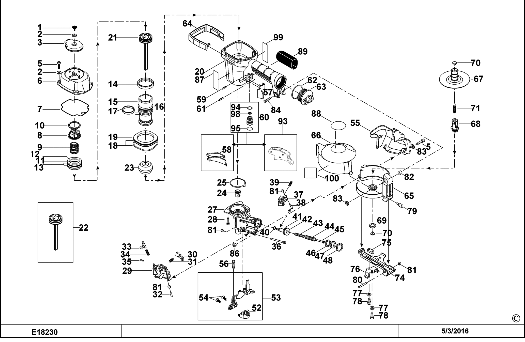 Hans Sauer GmbH Ersatzteile Bostitch RN45BXJ TYPE REV 0 DEROOFING