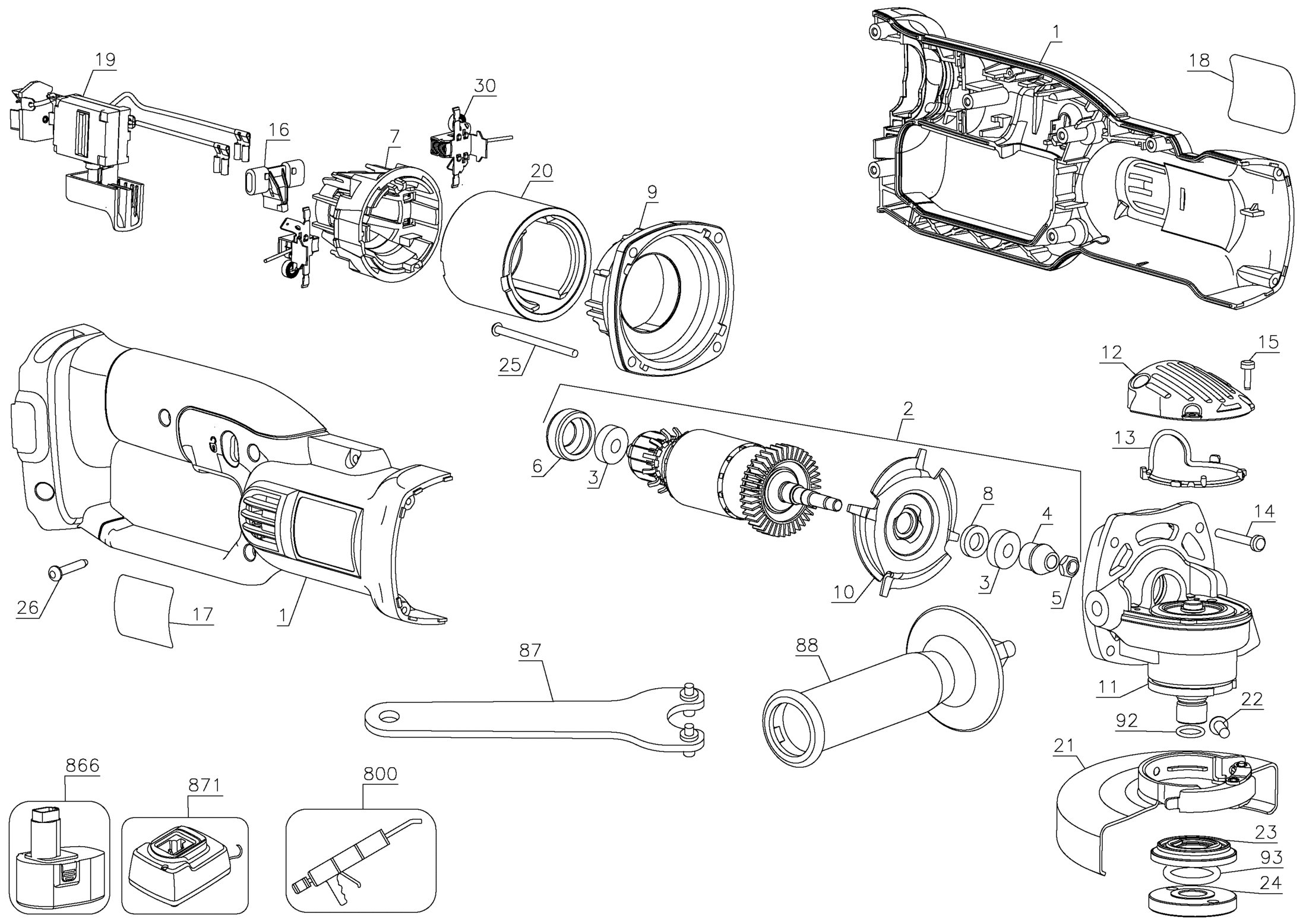 28365N-XJ TYPE 1 18V BTI CORDLESS GRINDER