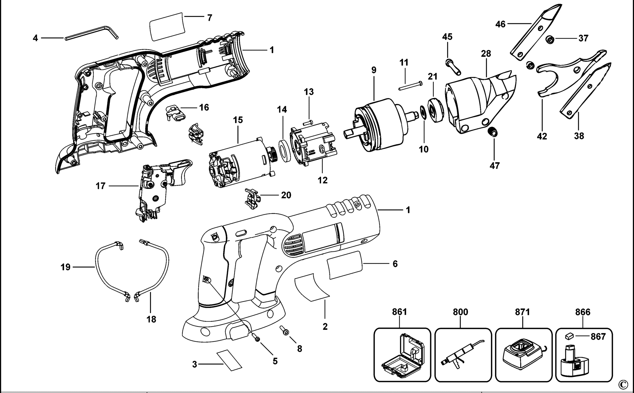 DeWalt DC490-XJ TYPE 1 AKKU-SCHERE