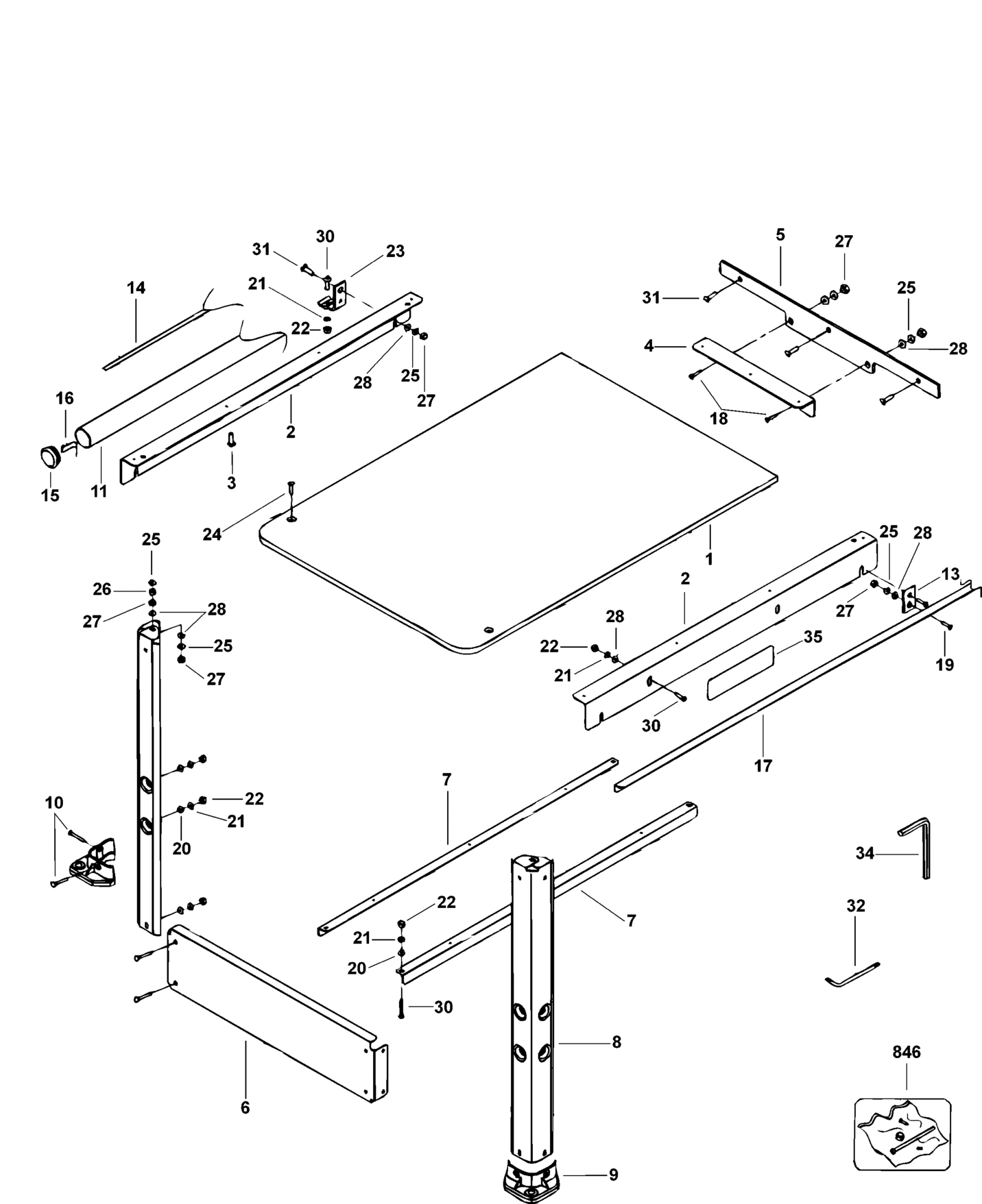 DE7464-XJ TYPE 1 DE-RIP FENCE ASSEMBLY