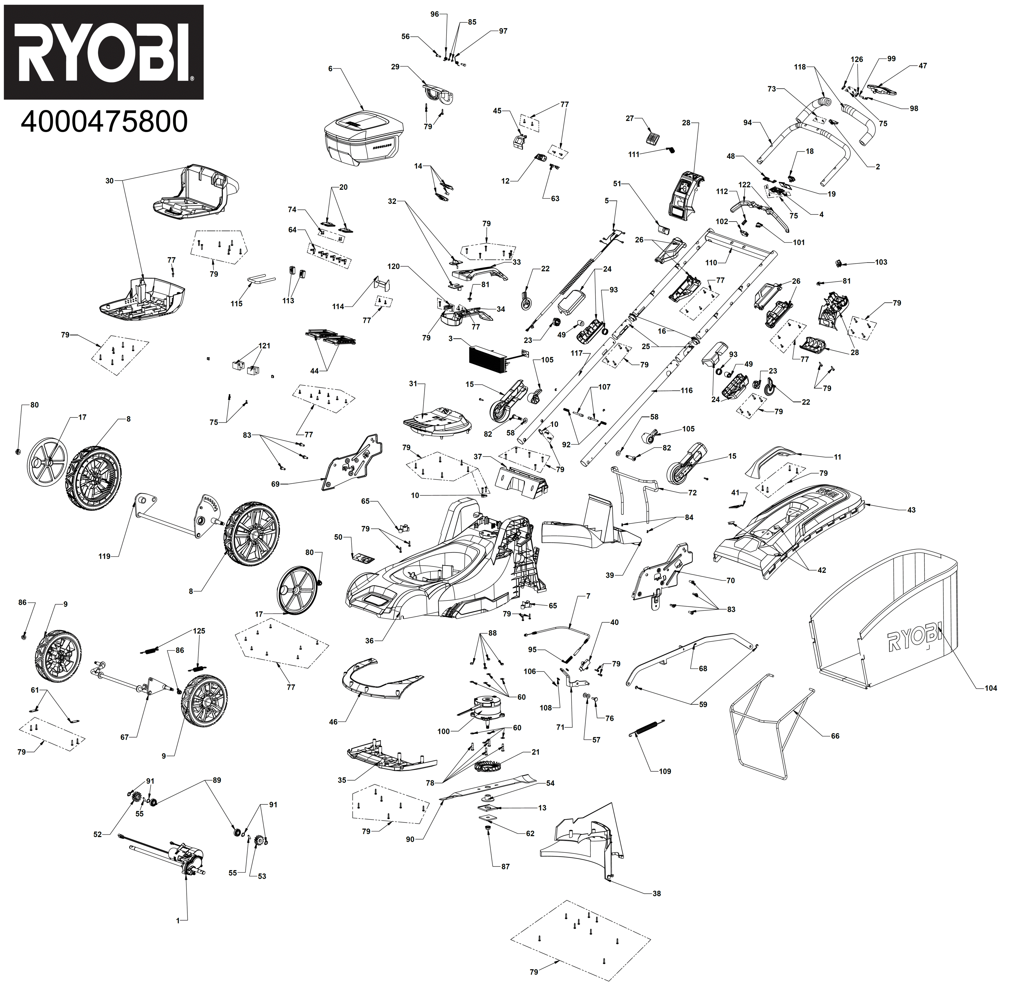Ryobi RY36LMXSP46A-150 - Rasenmäher XX96