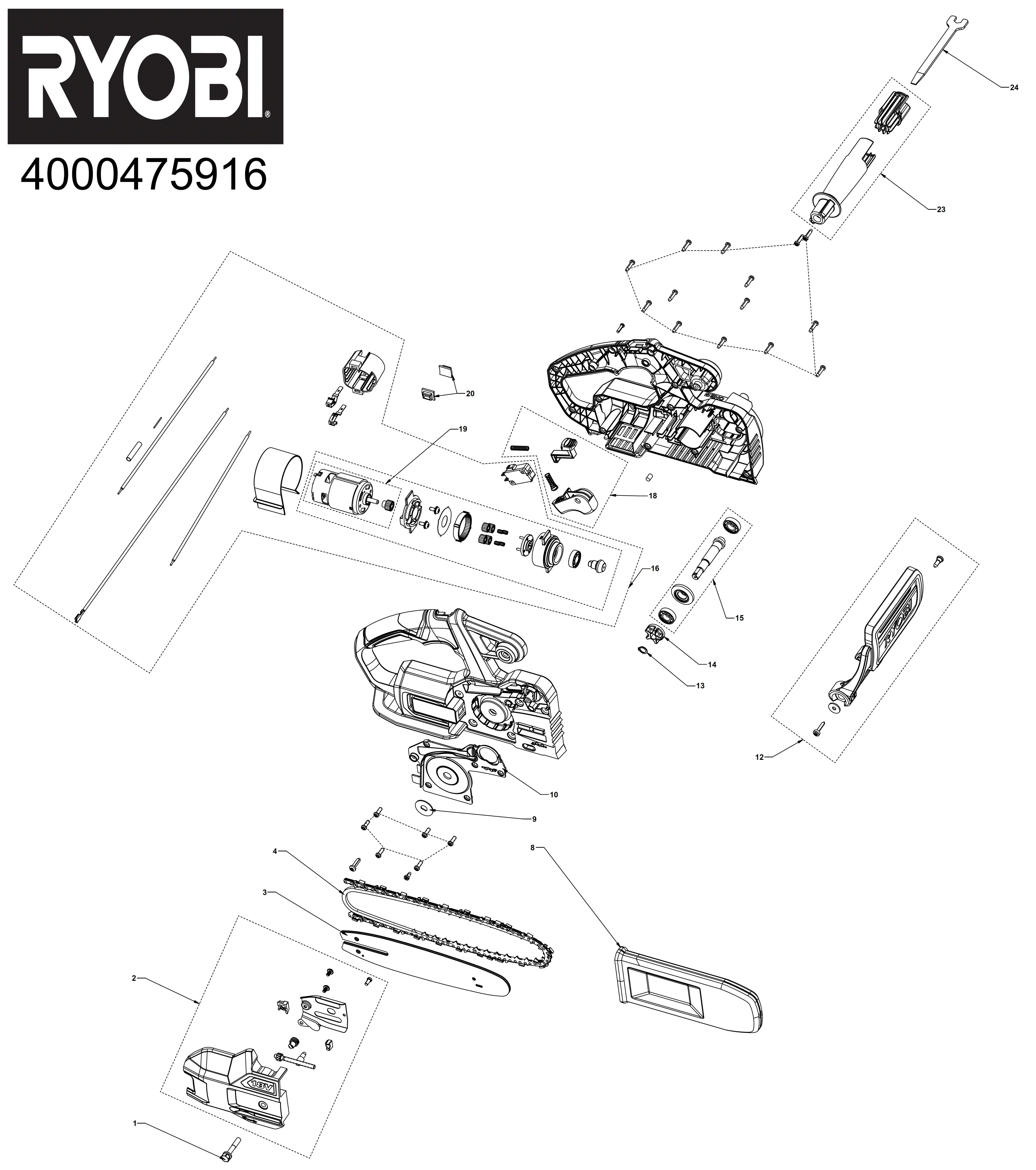 Ryobi RY18CS20A-120 - Kettensägen XX96