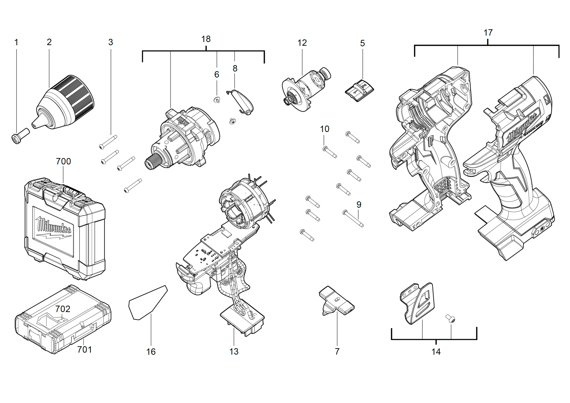 Milwaukee M18CBLPD-422C - Rotary Drills  Drivers