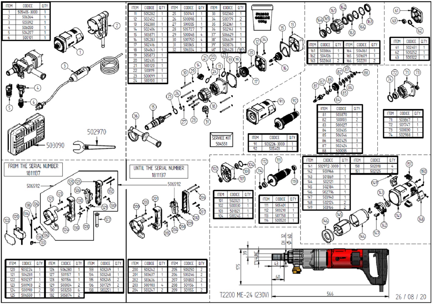 Hans Sauer GmbH - Ersatzteile CARDI T2200 ME-24 - Kernbohrmaschine