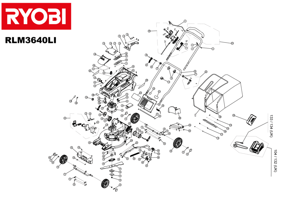 Ryobi RLM3640LI - Mowers XX96