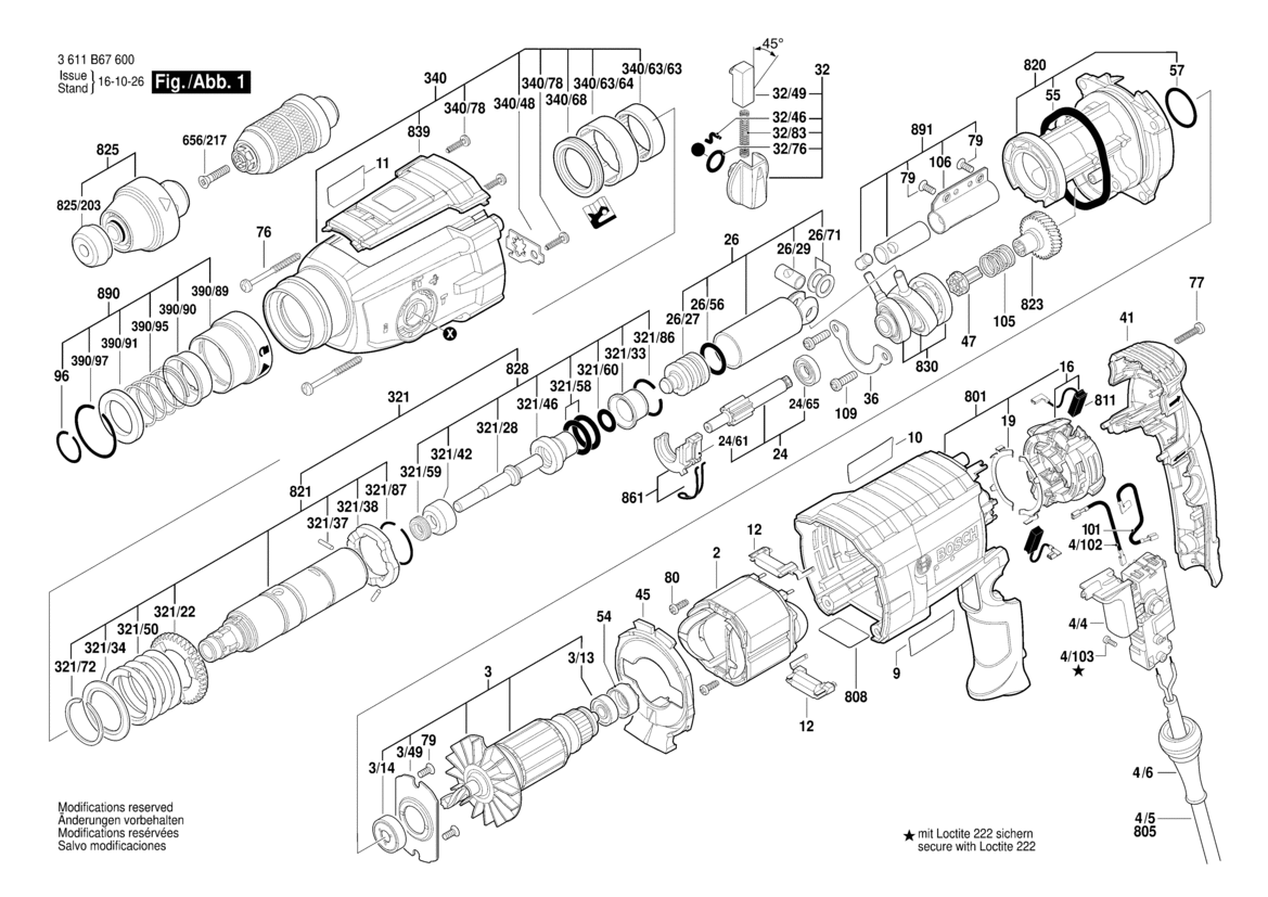 Hans Sauer GmbH - Ersatzteile Bosch GBH 2-28 F Bohrhammer