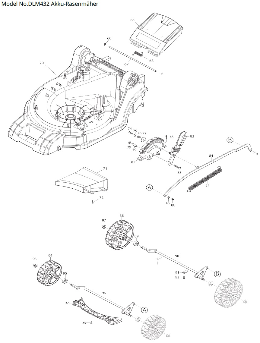Hans Sauer GmbH Ersatzteile Makita DLM432 AkkuRasenmäher