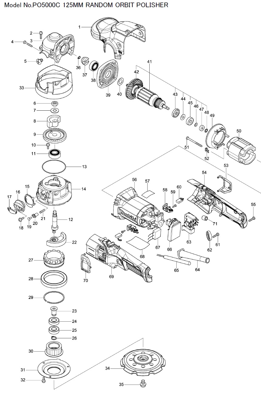 Makita PO5000C - Exzenterpolierer 125mm