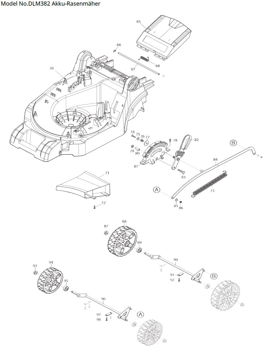 Hans Sauer GmbH - Ersatzteile Makita DLM382 - Akku-Rasemäher