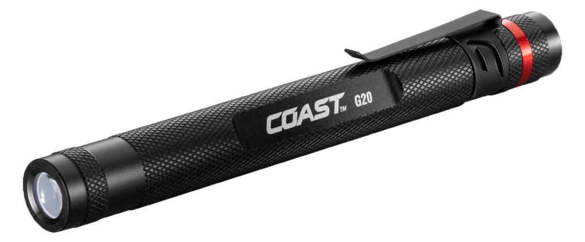 COAST G20 Taschenlampe für Inspektion mit Taschenclip Dual-Power 2xAAA