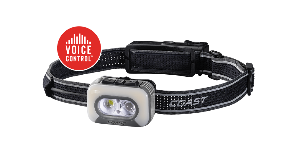 COAST RL35R Wiederaufladbare Stirnlampe mit Sprachsteuerung 1000 lumen