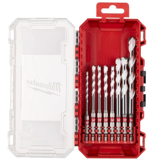 SHOCKWAVE Multimaterial Bohrer 14 Hex Set 8-tlg. 4556681012 mm in PACKOUT kompatibler Kassette