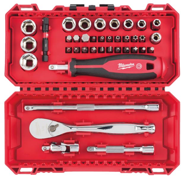  Ratschen-, Steckschl&uuml;ssel und Bit-Set metrisch, 38-teilig