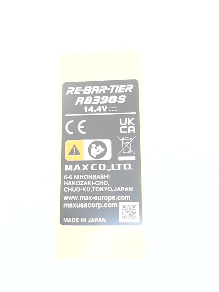 SPECIFICATION LABEL RB398S